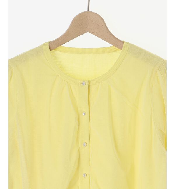 le.coeur blanc「《手洗い可能》Perle Pecheチュールレイヤードカーデ」|カーディガン|