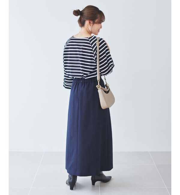 le.coeur blanc「《手洗い可能》ボーダースクエアネックワイドスリーブプルオーバー」|プルオーバー|