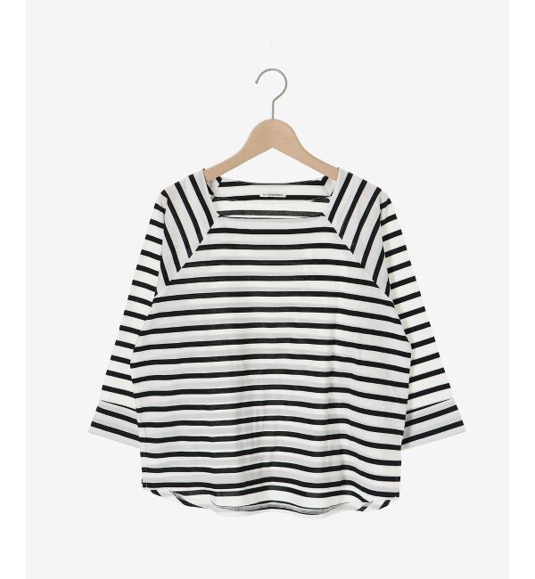 le.coeur blanc「《手洗い可能》ボーダースクエアネックワイドスリーブプルオーバー」|プルオーバー|