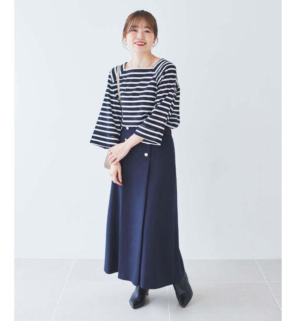 le.coeur blanc「《手洗い可能》ボーダースクエアネックワイドスリーブプルオーバー」|プルオーバー|