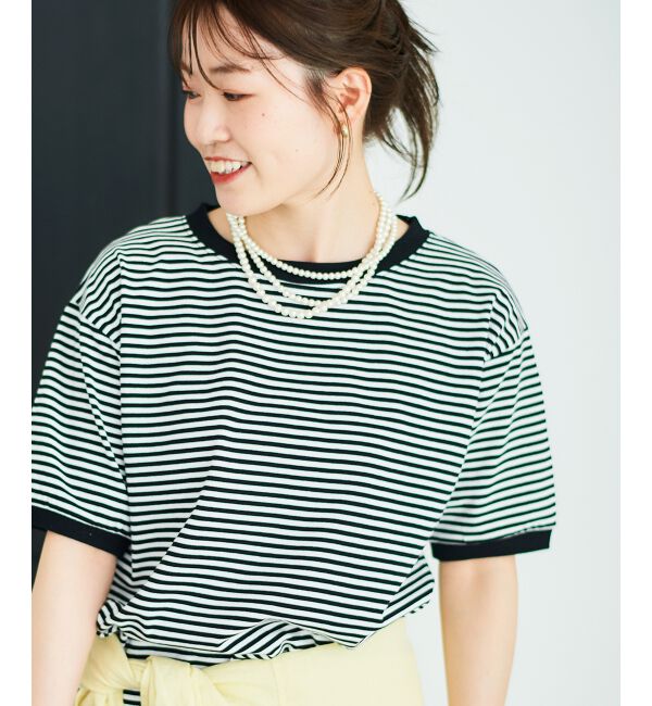  「STAR&STRIPE リンガーTEE」|Tシャツ・カットソー|ブラック