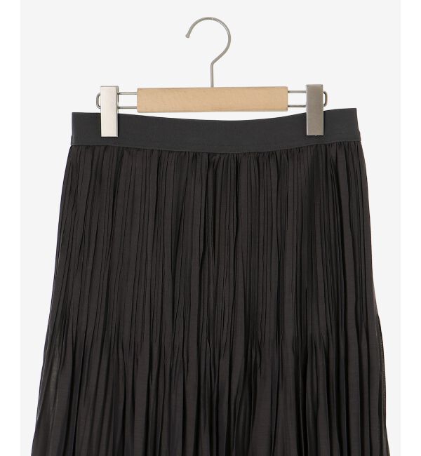 le.coeur blanc「《手洗い可能》麻混シアーランダムプリーツスカート」|スカート|