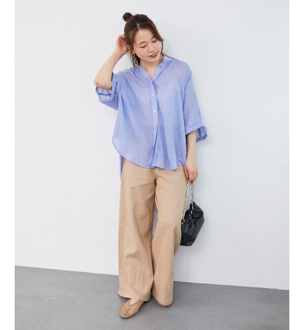  「《夏に向けた快適な1枚》麻ワイドクロップドパンツ」|その他|