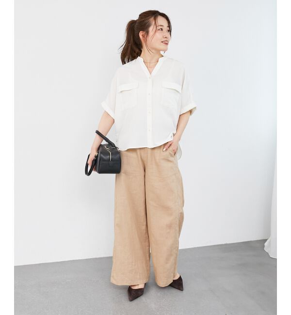  「《夏に向けた快適な1枚》麻ワイドクロップドパンツ」|その他|