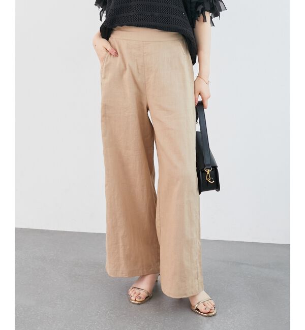 「《夏に向けた快適な1枚》麻ワイドクロップドパンツ」|その他|