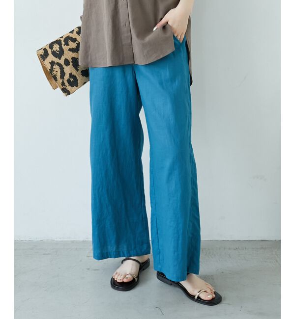  「《夏に向けた快適な1枚》麻ワイドクロップドパンツ」|その他|