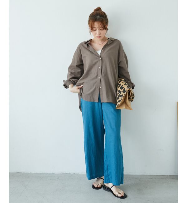  「《夏に向けた快適な1枚》麻ワイドクロップドパンツ」|その他|