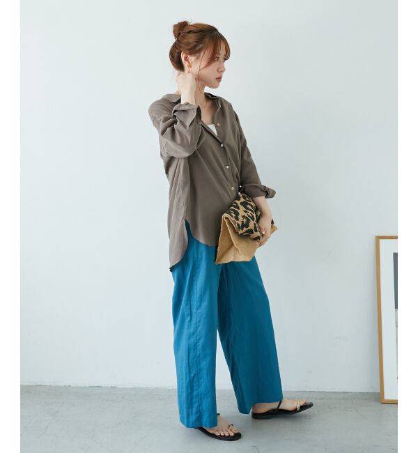  「《夏に向けた快適な1枚》麻ワイドクロップドパンツ」|その他|