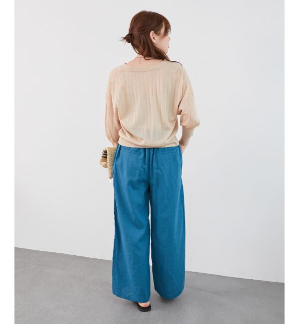  「《夏に向けた快適な1枚》麻ワイドクロップドパンツ」|その他|