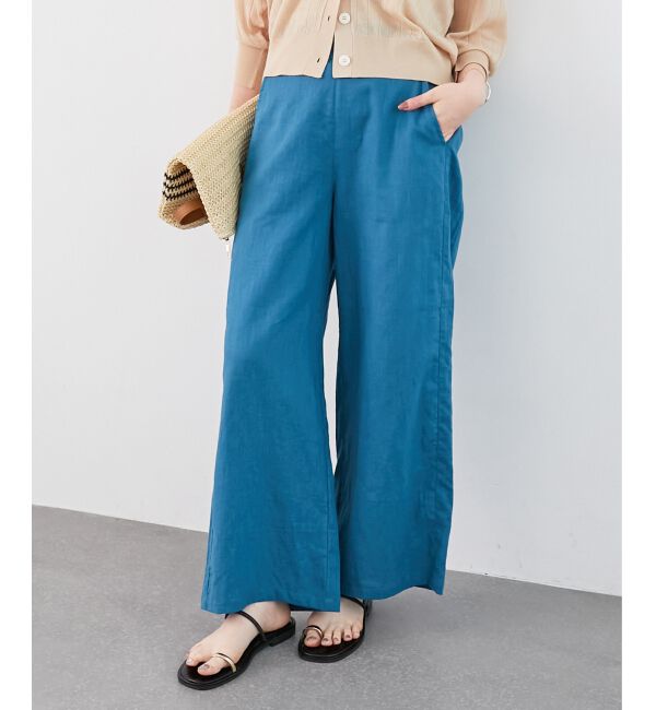  「《夏に向けた快適な1枚》麻ワイドクロップドパンツ」|その他|