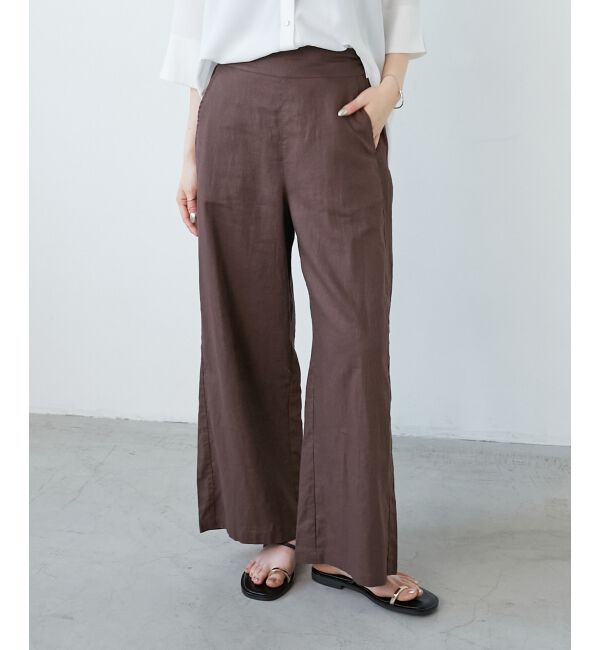  「《夏に向けた快適な1枚》麻ワイドクロップドパンツ」|その他|
