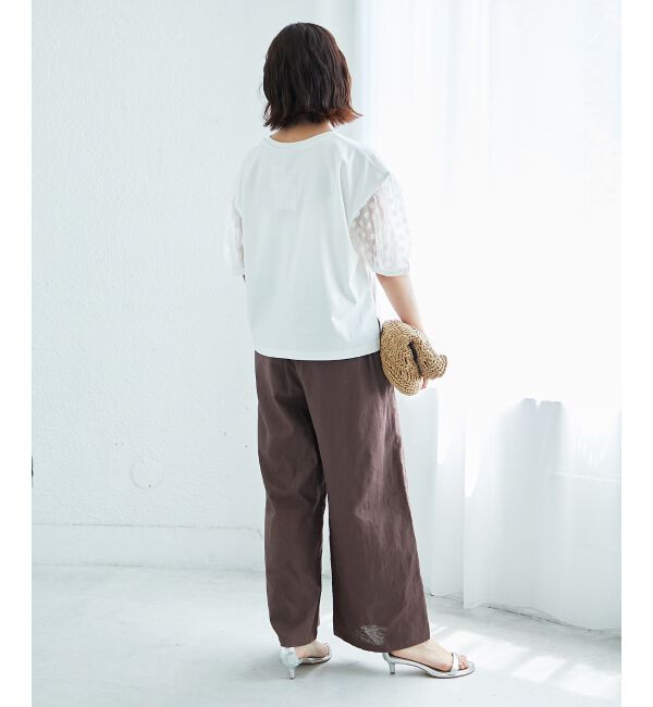  「《夏に向けた快適な1枚》麻ワイドクロップドパンツ」|その他|