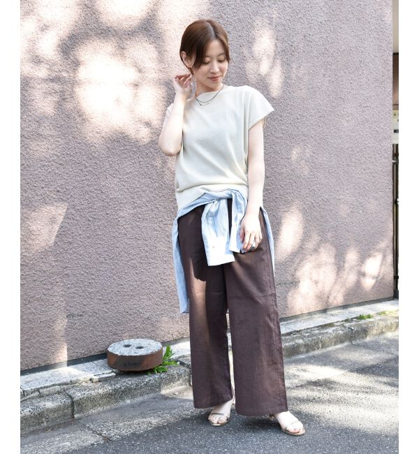  「《夏に向けた快適な1枚》麻ワイドクロップドパンツ」|その他|