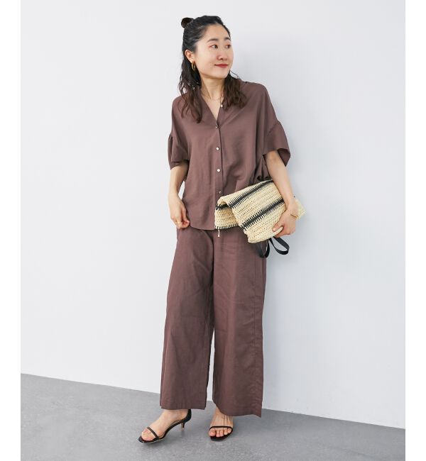  「《夏に向けた快適な1枚》麻ワイドクロップドパンツ」|その他|