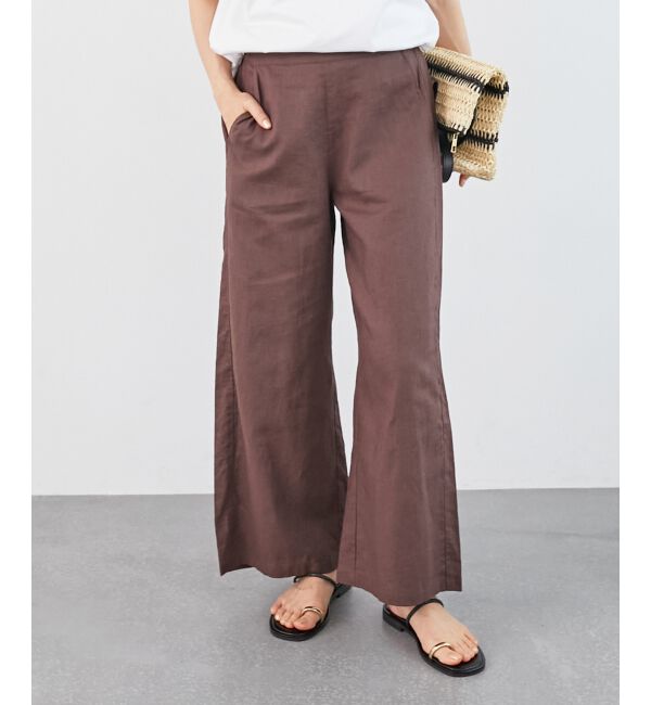  「《夏に向けた快適な1枚》麻ワイドクロップドパンツ」|その他|