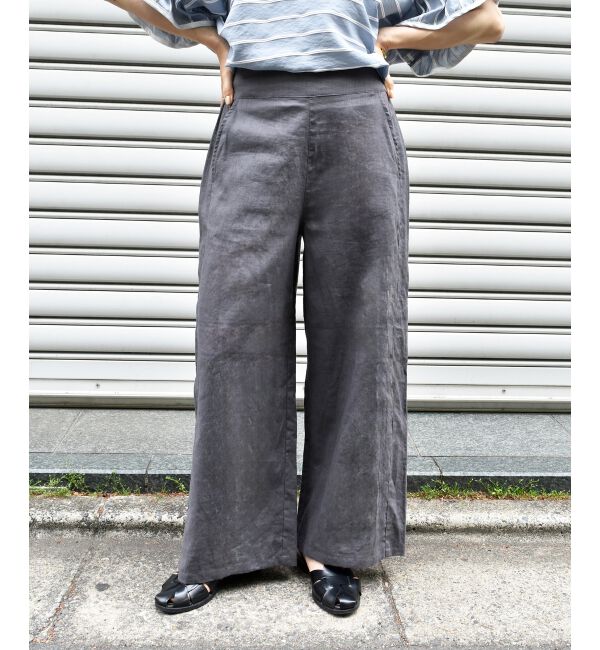  「《夏に向けた快適な1枚》麻ワイドクロップドパンツ」|その他|