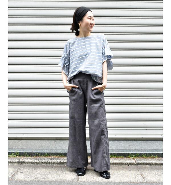  「《夏に向けた快適な1枚》麻ワイドクロップドパンツ」|その他|