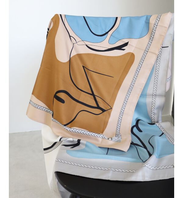  「ニュアンスプリントビッグスカーフ」|バンダナ・スカーフ|