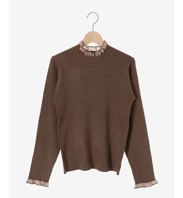  「《手洗い可能》シアーフリルリブニット」|ニット・セーター|