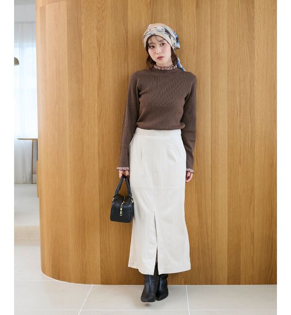  「《手洗い可能》シアーフリルリブニット」|ニット・セーター|