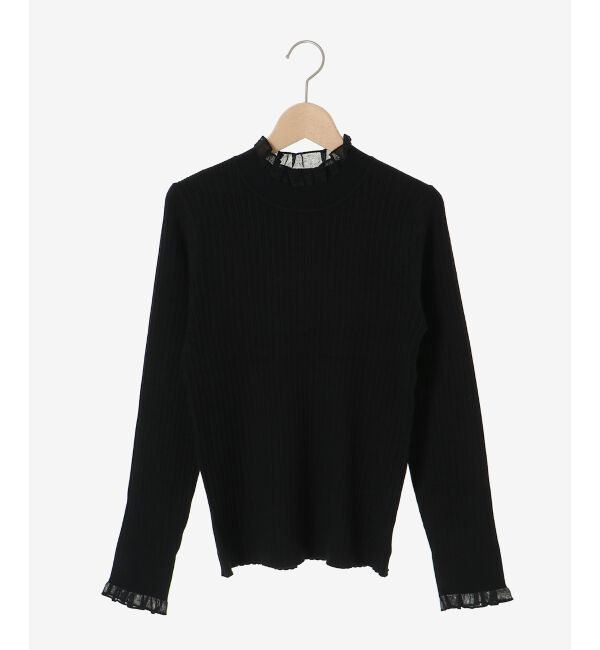  「《手洗い可能》シアーフリルリブニット」|ニット・セーター|