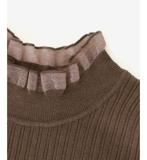  「《手洗い可能》シアーフリルリブニット」|ニット・セーター|