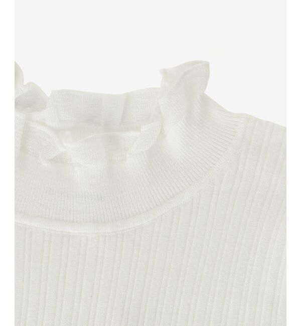  「《手洗い可能》シアーフリルリブニット」|ニット・セーター|