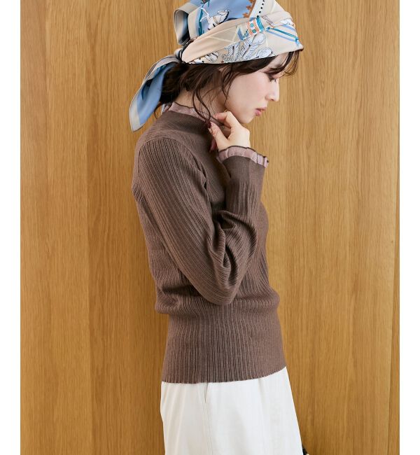  「《手洗い可能》シアーフリルリブニット」|ニット・セーター|