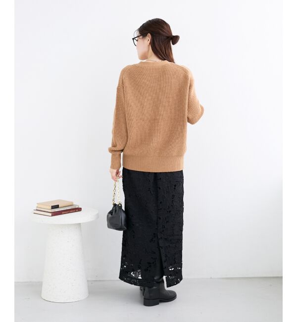  「メッセージ刺繍Vカーディガン」|カーディガン|