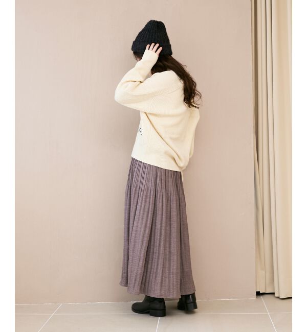  「メッセージ刺繍Vカーディガン」|カーディガン|