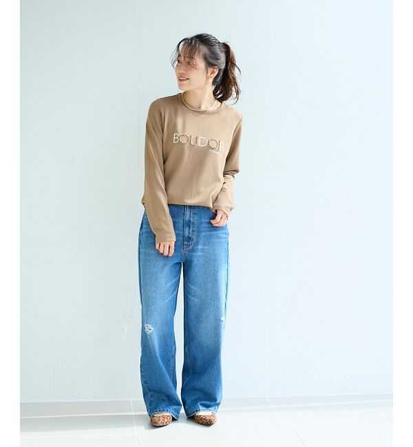  「【吸湿発熱】スタッズロゴカットソー」|Tシャツ・カットソー|