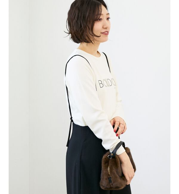  「【吸湿発熱】スタッズロゴカットソー」|Tシャツ・カットソー|