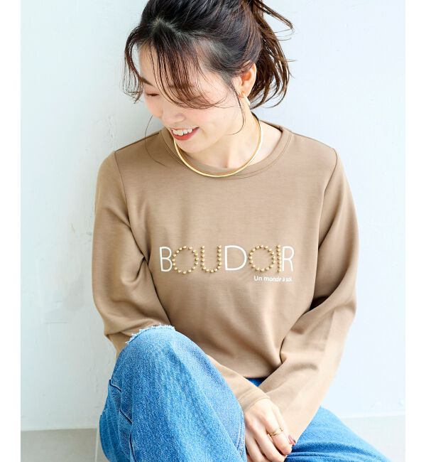  「【吸湿発熱】スタッズロゴカットソー」|Tシャツ・カットソー|