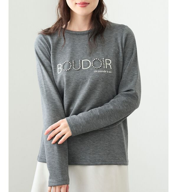  「【吸湿発熱】スタッズロゴカットソー」|Tシャツ・カットソー|