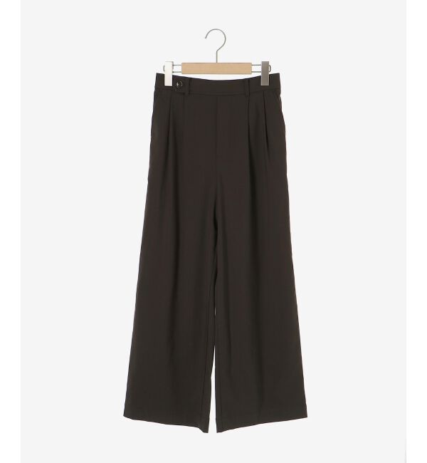  「【吸湿/発熱】裏起毛ツータックパンツ」|その他|ブラウン