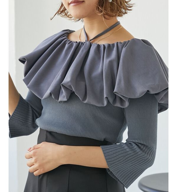 MAJESTICLEGON「バルーンカラーニット」|ニット・セーター|