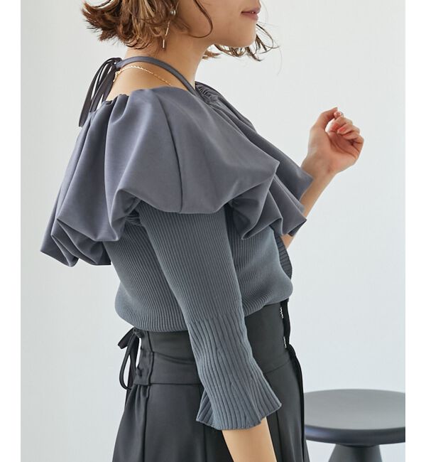 MAJESTICLEGON「バルーンカラーニット」|ニット・セーター|