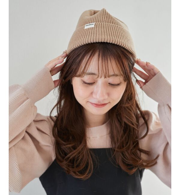 MAJESTICLEGON「カラーニットキャップ」|キャップ・キャスケット|ベージュ
