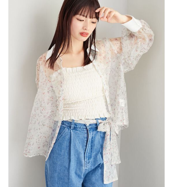 MAJESTICLEGON「Bloomingフラワーボウタイシャツ」|シャツ・ブラウス|