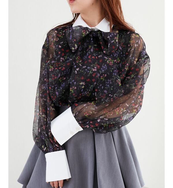 MAJESTICLEGON「Bloomingフラワーボウタイシャツ」|シャツ・ブラウス|