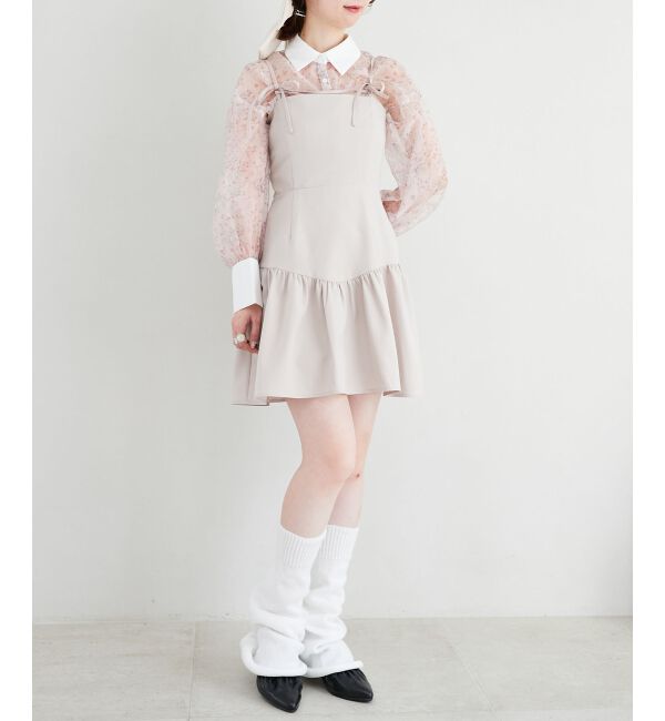 MAJESTICLEGON「Bloomingフラワーボウタイシャツ」|シャツ・ブラウス|ピンク柄