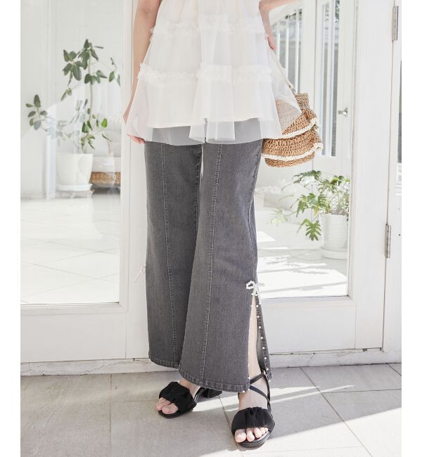 MAJESTICLEGON「パールスリットデニム」|デニム|