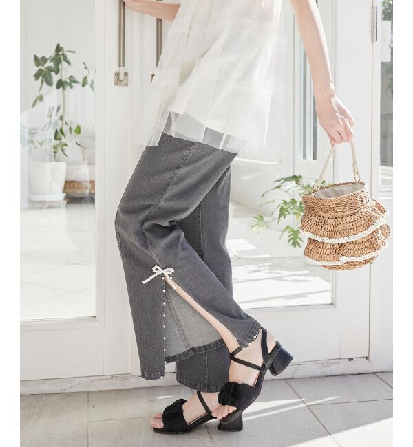 MAJESTICLEGON「パールスリットデニム」|デニム|