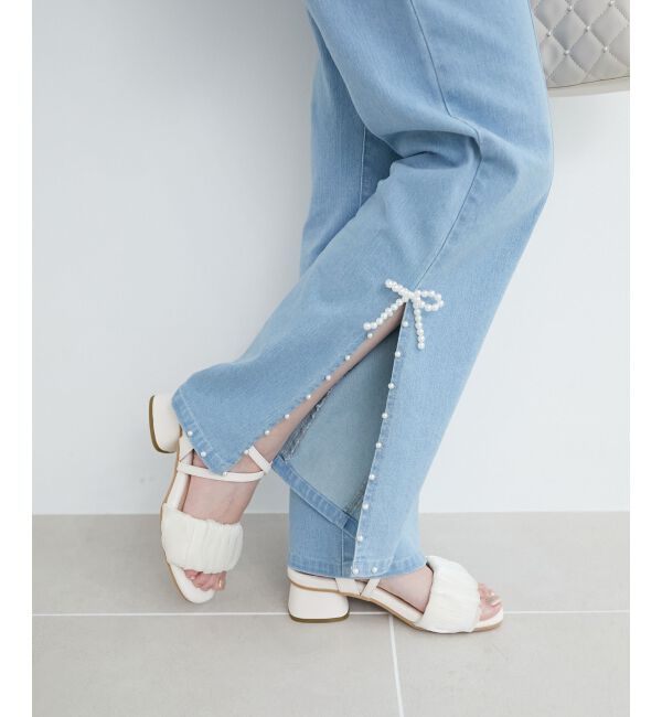 MAJESTICLEGON「パールスリットデニム」|デニム|