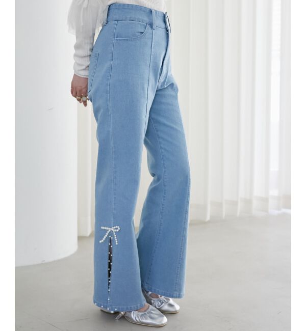 MAJESTICLEGON「パールスリットデニム」|デニム|