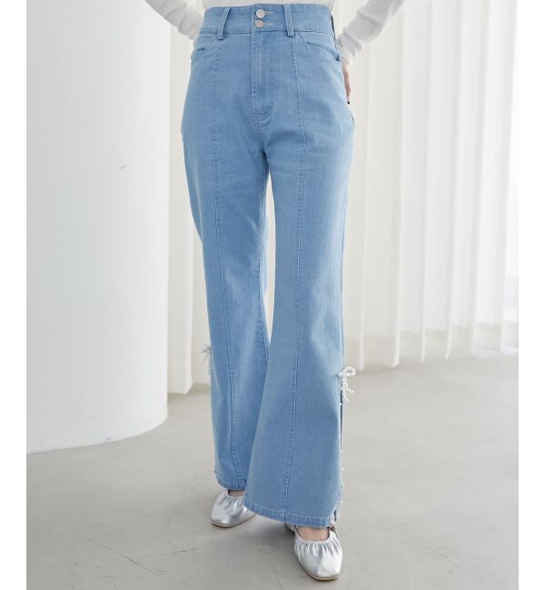 MAJESTICLEGON「パールスリットデニム」|デニム|