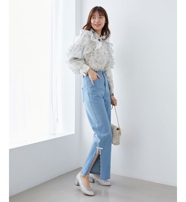 MAJESTICLEGON「パールスリットデニム」|デニム|