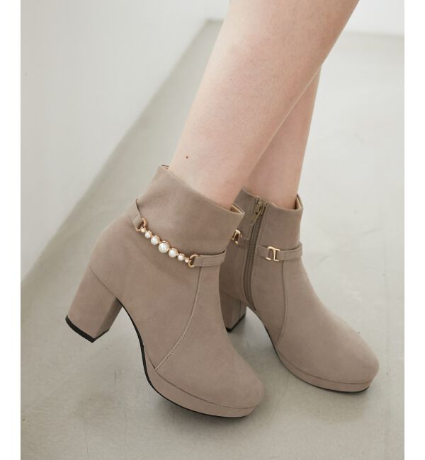 MAJESTICLEGON「取り外しできるパールブーツ」|ショートブーツ|