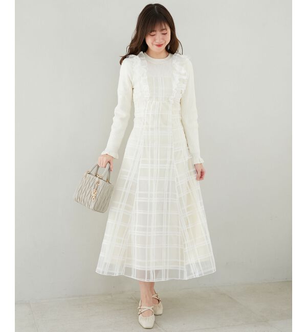 MAJESTICLEGON「ショルダーフリルドッキングワンピ」|ワンピース|