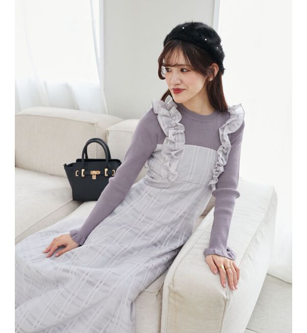 MAJESTICLEGON「ショルダーフリルドッキングワンピ」|ワンピース|